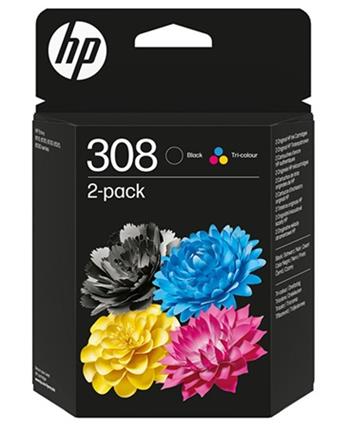 HP originální ink 6L6S6UE, HP 308, black/color, 160/120str., 2-pack