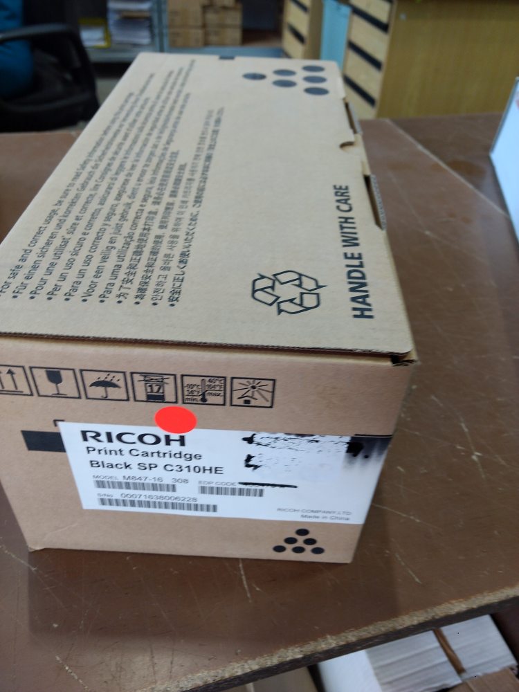 Ricoh Toner SP C310 black HC (406479/407634) poškozený obal